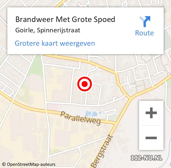 Locatie op kaart van de 112 melding: Brandweer Met Grote Spoed Naar Goirle, Spinnerijstraat op 5 februari 2025 21:32
