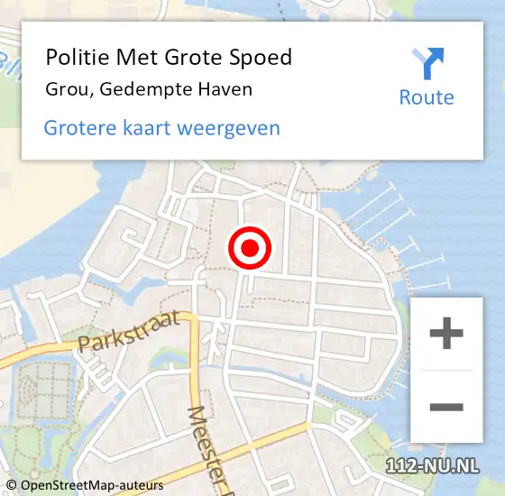 Locatie op kaart van de 112 melding: Politie Met Grote Spoed Naar Grou, Gedempte Haven op 5 februari 2025 22:59