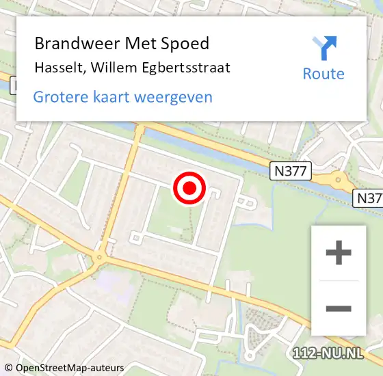 Locatie op kaart van de 112 melding: Brandweer Met Spoed Naar Hasselt, Willem Egbertsstraat op 6 februari 2025 13:05