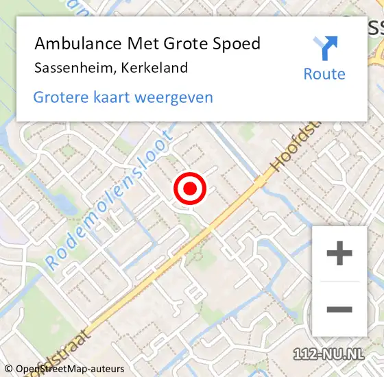 Locatie op kaart van de 112 melding: Ambulance Met Grote Spoed Naar Sassenheim, Kerkeland op 5 november 2014 17:01