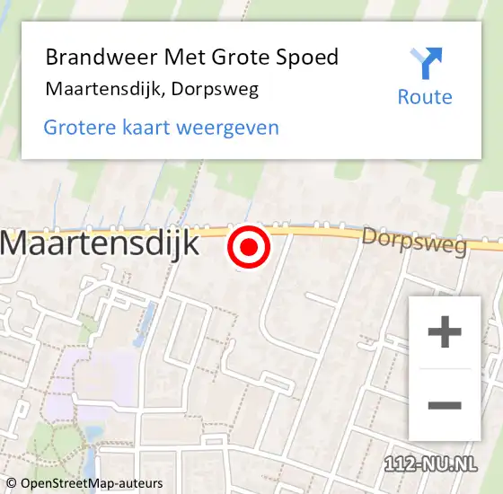 Locatie op kaart van de 112 melding: Brandweer Met Grote Spoed Naar Maartensdijk, Dorpsweg op 5 november 2014 17:07