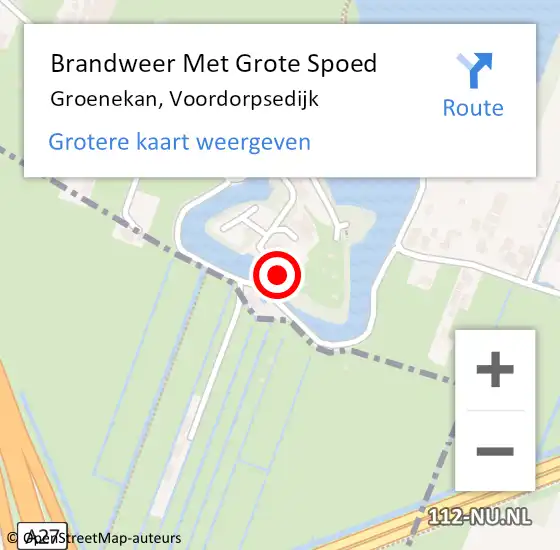 Locatie op kaart van de 112 melding: Brandweer Met Grote Spoed Naar Groenekan, Voordorpsedijk op 5 november 2014 18:58