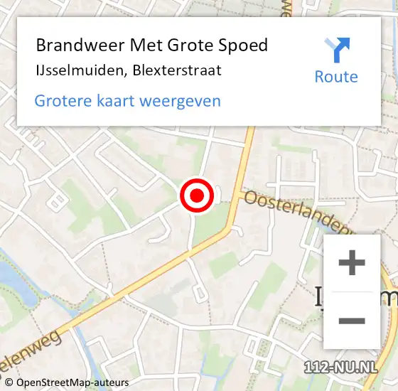 Locatie op kaart van de 112 melding: Brandweer Met Grote Spoed Naar IJsselmuiden, Blexterstraat op 5 november 2014 19:40