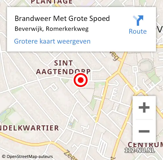 Locatie op kaart van de 112 melding: Brandweer Met Grote Spoed Naar Beverwijk, Romerkerkweg op 7 februari 2025 19:49