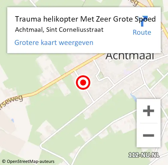 Locatie op kaart van de 112 melding: Trauma helikopter Met Zeer Grote Spoed Naar Achtmaal, Sint Corneliusstraat op 8 februari 2025 13:20