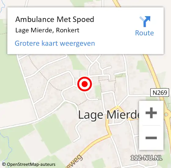 Locatie op kaart van de 112 melding: Ambulance Met Spoed Naar Lage Mierde, Ronkert op 5 november 2014 22:23