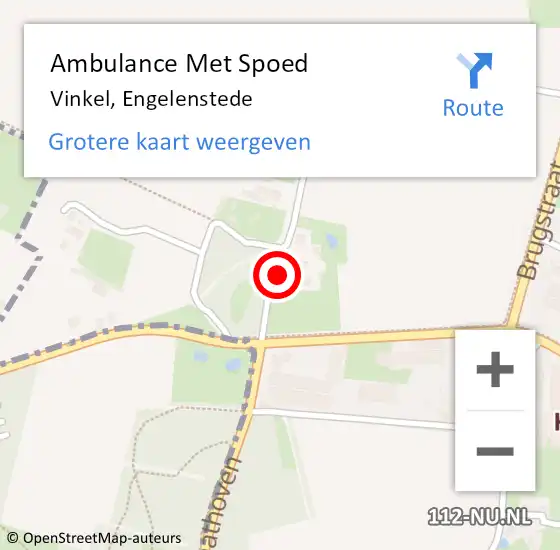 Locatie op kaart van de 112 melding: Ambulance Met Spoed Naar Vinkel, Engelenstede op 5 november 2014 23:05