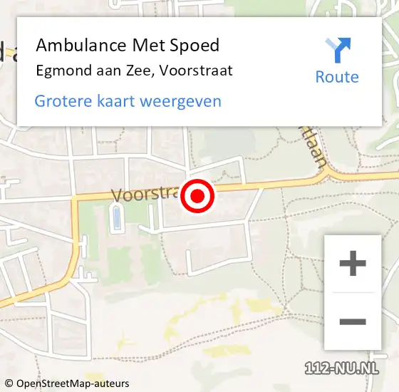 Locatie op kaart van de 112 melding: Ambulance Met Spoed Naar Egmond aan Zee, Voorstraat op 5 november 2014 23:10