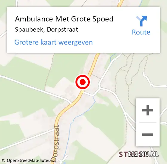 Locatie op kaart van de 112 melding: Ambulance Met Grote Spoed Naar Spaubeek, Dorpstraat op 5 november 2014 23:23