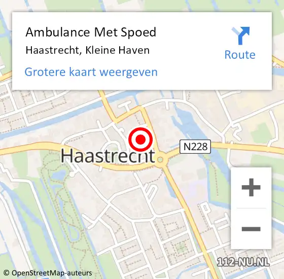 Locatie op kaart van de 112 melding: Ambulance Met Spoed Naar Haastrecht, Kleine Haven op 5 november 2014 23:40
