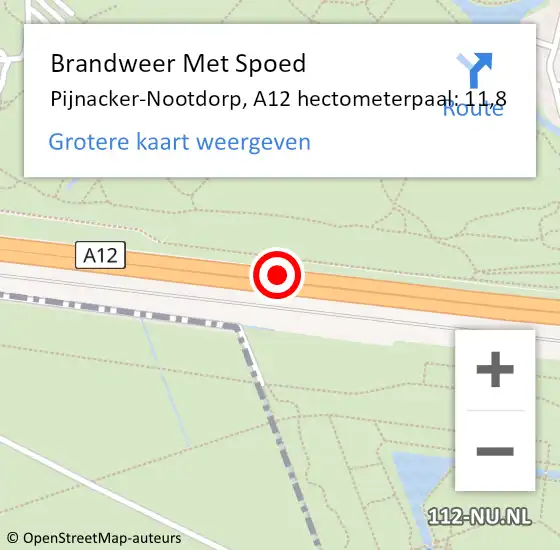Locatie op kaart van de 112 melding: Brandweer Met Spoed Naar Pijnacker-Nootdorp, A12 hectometerpaal: 11,8 op 9 februari 2025 02:11