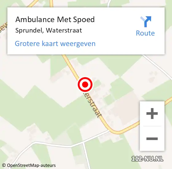 Locatie op kaart van de 112 melding: Ambulance Met Spoed Naar Sprundel, Waterstraat op 6 november 2014 01:14