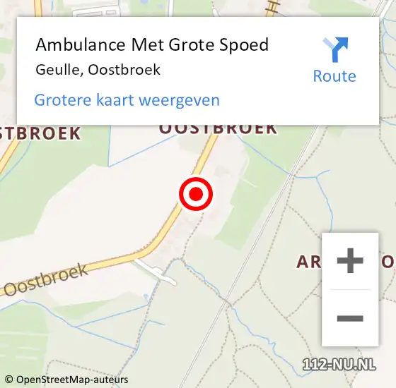 Locatie op kaart van de 112 melding: Ambulance Met Grote Spoed Naar Geulle, Oostbroek op 6 november 2014 01:58
