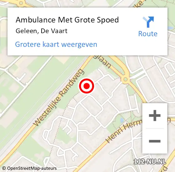 Locatie op kaart van de 112 melding: Ambulance Met Grote Spoed Naar Geleen, De Vaart op 20 oktober 2013 02:22
