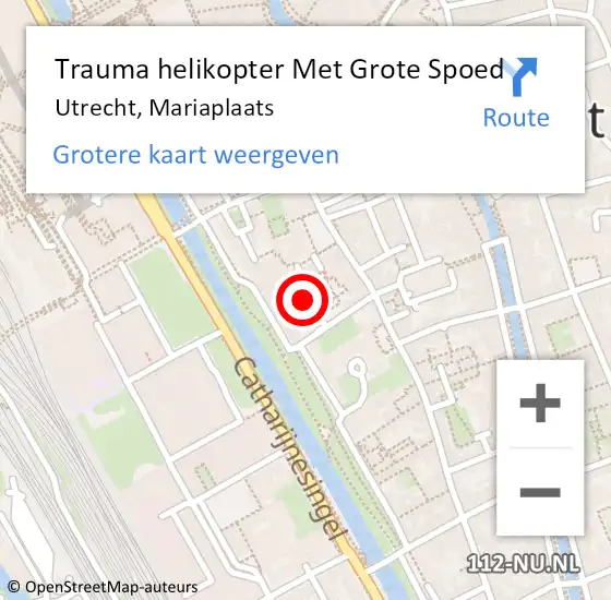 Locatie op kaart van de 112 melding: Trauma helikopter Met Grote Spoed Naar Utrecht, Mariaplaats op 9 februari 2025 18:32