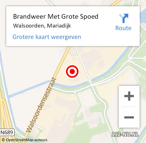 Locatie op kaart van de 112 melding: Brandweer Met Grote Spoed Naar Walsoorden, Mariadijk op 6 november 2014 05:20