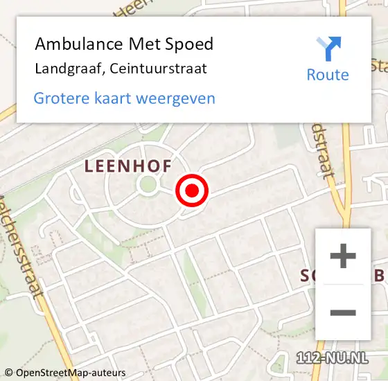 Locatie op kaart van de 112 melding: Ambulance Met Spoed Naar Landgraaf, Ceintuurstraat op 6 november 2014 05:33