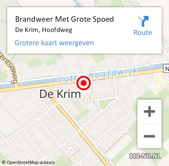 Locatie op kaart van de 112 melding: Brandweer Met Grote Spoed Naar De Krim, Hoofdweg op 6 november 2014 06:15