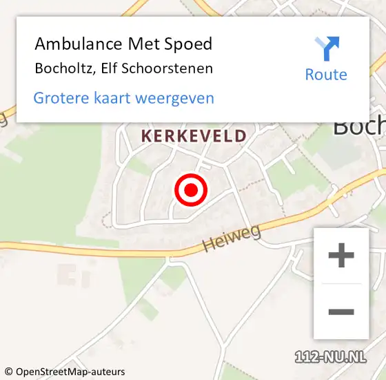 Locatie op kaart van de 112 melding: Ambulance Met Spoed Naar Bocholtz, Elf Schoorstenen op 20 oktober 2013 02:39