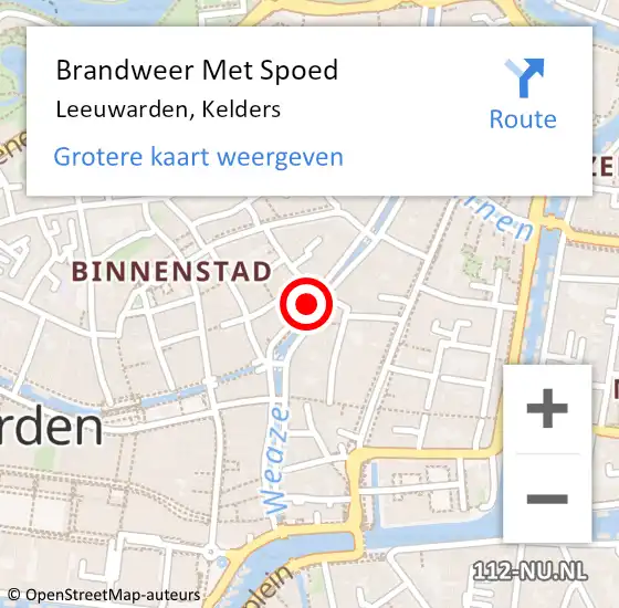 Locatie op kaart van de 112 melding: Brandweer Met Spoed Naar Leeuwarden, Kelders op 20 oktober 2013 02:49