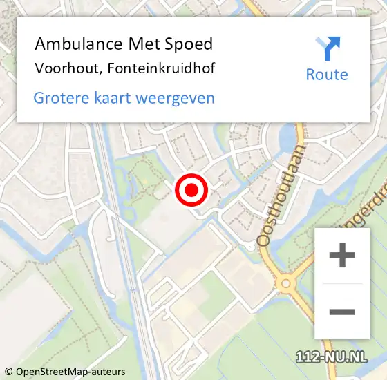 Locatie op kaart van de 112 melding: Ambulance Met Spoed Naar Voorhout, Fonteinkruidhof op 20 oktober 2013 02:53