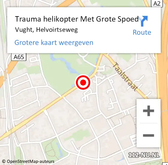 Locatie op kaart van de 112 melding: Trauma helikopter Met Grote Spoed Naar Vught, Helvoirtseweg op 11 februari 2025 09:47