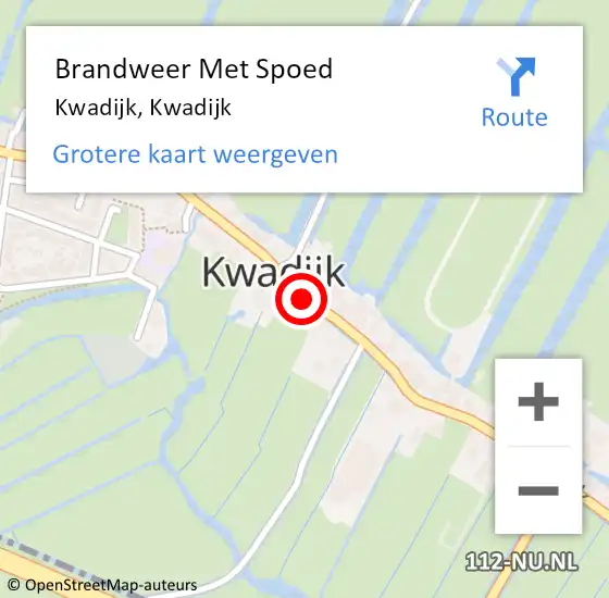 Locatie op kaart van de 112 melding: Brandweer Met Spoed Naar Kwadijk, Kwadijk op 6 november 2014 10:02