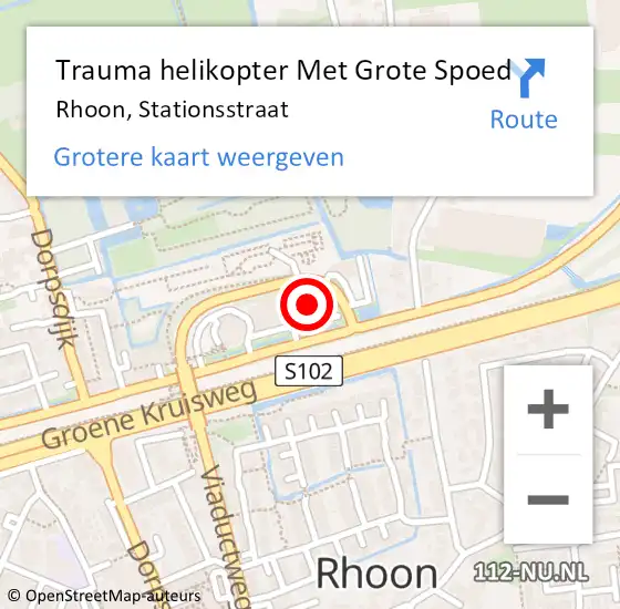 Locatie op kaart van de 112 melding: Trauma helikopter Met Grote Spoed Naar Rhoon, Stationsstraat op 12 februari 2025 07:58