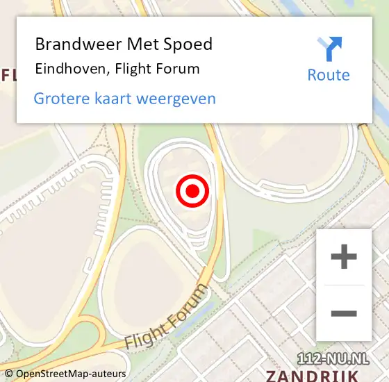 Locatie op kaart van de 112 melding: Brandweer Met Spoed Naar Eindhoven, Flight Forum op 12 februari 2025 09:30