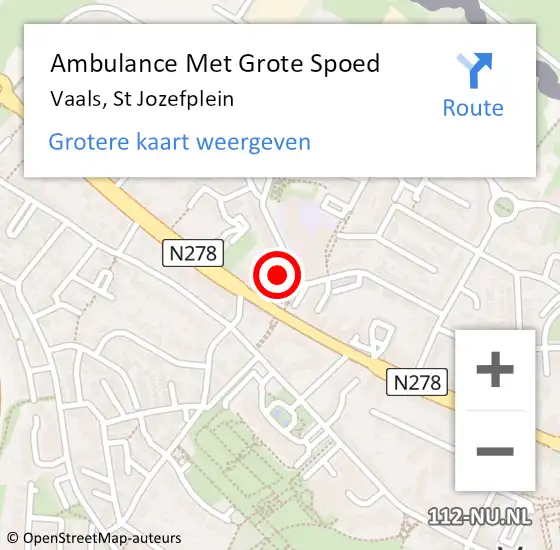 Locatie op kaart van de 112 melding: Ambulance Met Grote Spoed Naar Vaals, St Jozefplein op 6 november 2014 11:11
