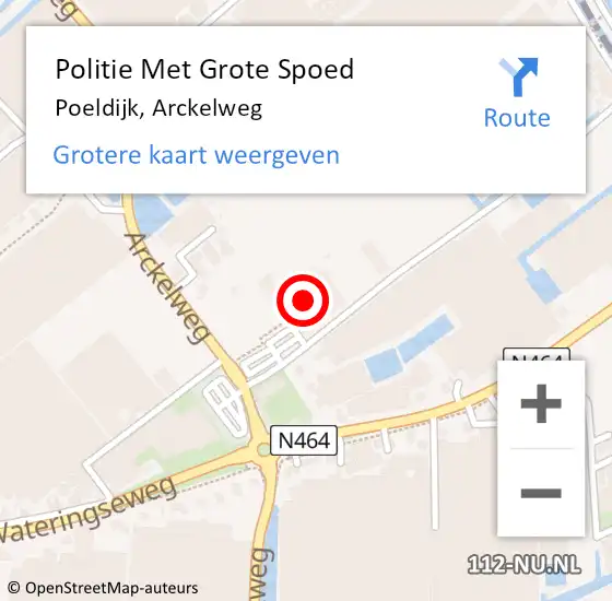 Locatie op kaart van de 112 melding: Politie Met Grote Spoed Naar Poeldijk, Arckelweg op 12 februari 2025 16:15