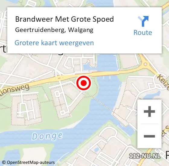 Locatie op kaart van de 112 melding: Brandweer Met Grote Spoed Naar Geertruidenberg, Walgang op 13 februari 2025 00:24