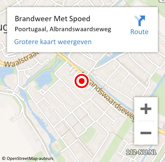 Locatie op kaart van de 112 melding: Brandweer Met Spoed Naar Poortugaal, Albrandswaardseweg op 13 februari 2025 05:30
