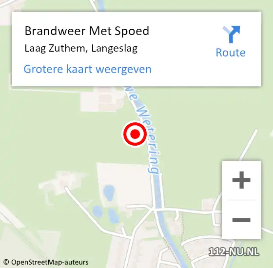 Locatie op kaart van de 112 melding: Brandweer Met Spoed Naar Laag Zuthem, Langeslag op 6 november 2014 14:09