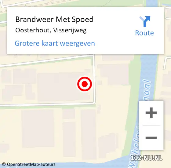 Locatie op kaart van de 112 melding: Brandweer Met Spoed Naar Oosterhout, Visserijweg op 14 februari 2025 11:33