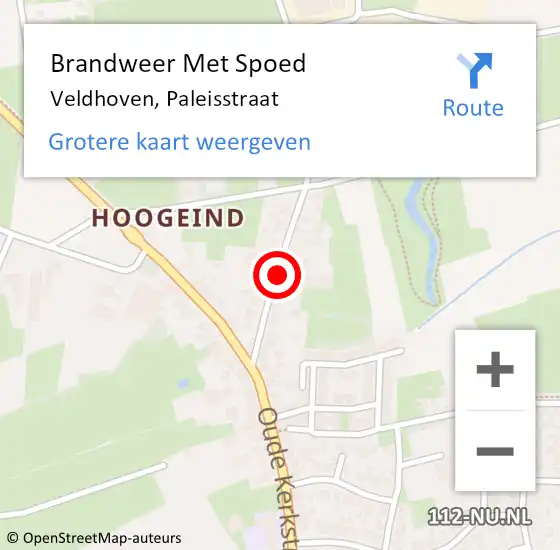 Locatie op kaart van de 112 melding: Brandweer Met Spoed Naar Veldhoven, Paleisstraat op 14 februari 2025 13:58