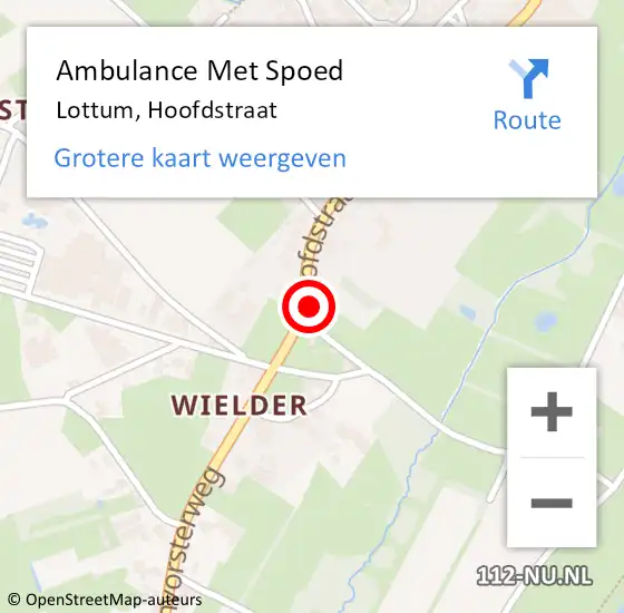 Locatie op kaart van de 112 melding: Ambulance Met Spoed Naar Lottum, Hoofdstraat op 6 november 2014 14:55