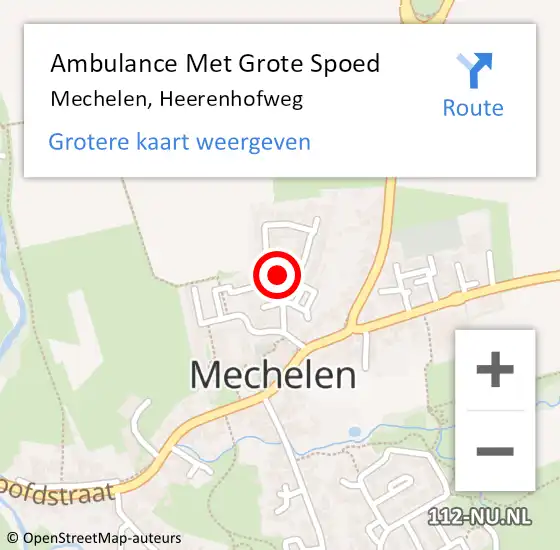 Locatie op kaart van de 112 melding: Ambulance Met Grote Spoed Naar Mechelen, Heerenhofweg op 6 november 2014 15:12