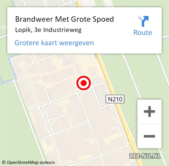 Locatie op kaart van de 112 melding: Brandweer Met Grote Spoed Naar Lopik, 3e Industrieweg op 14 februari 2025 17:22