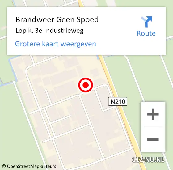 Locatie op kaart van de 112 melding: Brandweer Geen Spoed Naar Lopik, 3e Industrieweg op 14 februari 2025 17:24