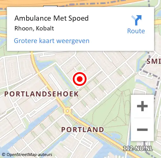 Locatie op kaart van de 112 melding: Ambulance Met Spoed Naar Rhoon, Kobalt op 14 februari 2025 17:58