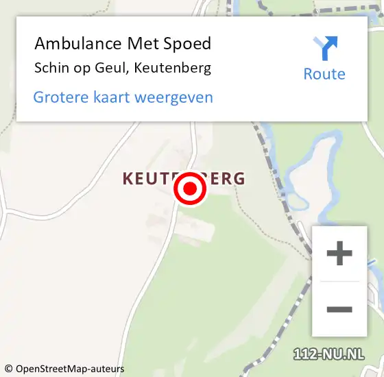 Locatie op kaart van de 112 melding: Ambulance Met Spoed Naar Schin op Geul, Keutenberg op 6 november 2014 16:21