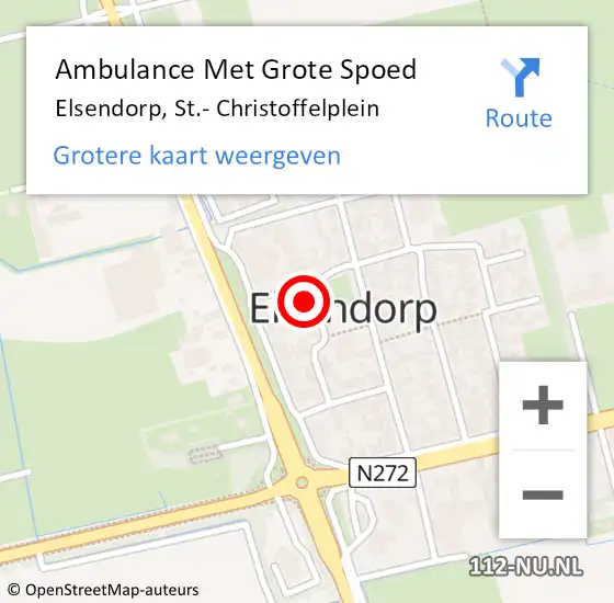 Locatie op kaart van de 112 melding: Ambulance Met Grote Spoed Naar Elsendorp, St.- Christoffelplein op 6 november 2014 16:48