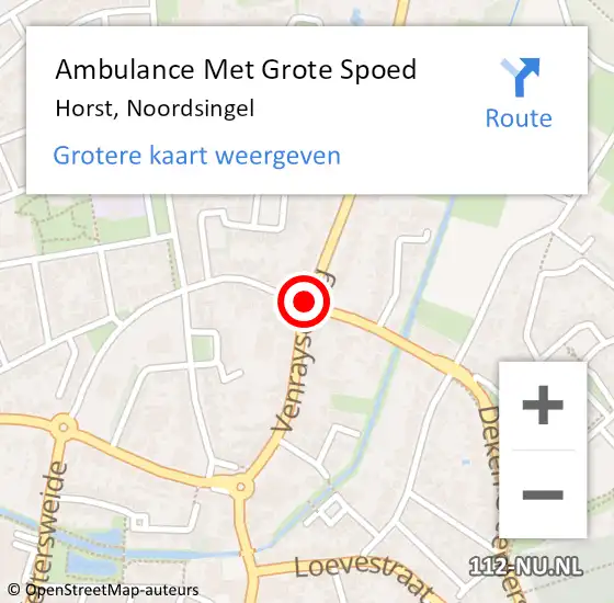 Locatie op kaart van de 112 melding: Ambulance Met Grote Spoed Naar Horst, Noordsingel op 6 november 2014 17:25