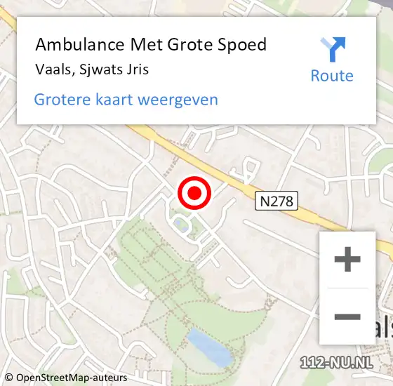 Locatie op kaart van de 112 melding: Ambulance Met Grote Spoed Naar Vaals, Sjwats Jris op 6 november 2014 18:11