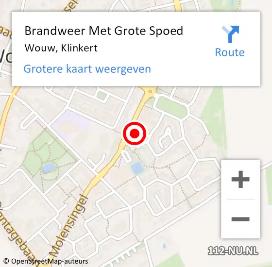 Locatie op kaart van de 112 melding: Brandweer Met Grote Spoed Naar Wouw, Klinkert op 6 november 2014 18:18