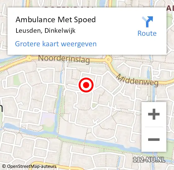 Locatie op kaart van de 112 melding: Ambulance Met Spoed Naar Leusden, Dinkelwijk op 6 november 2014 19:17