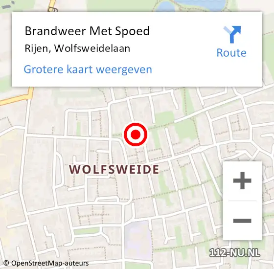 Locatie op kaart van de 112 melding: Brandweer Met Spoed Naar Rijen, Wolfsweidelaan op 16 februari 2025 19:12