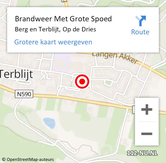 Locatie op kaart van de 112 melding: Brandweer Met Grote Spoed Naar Berg en Terblijt, Op de Dries op 6 november 2014 19:51