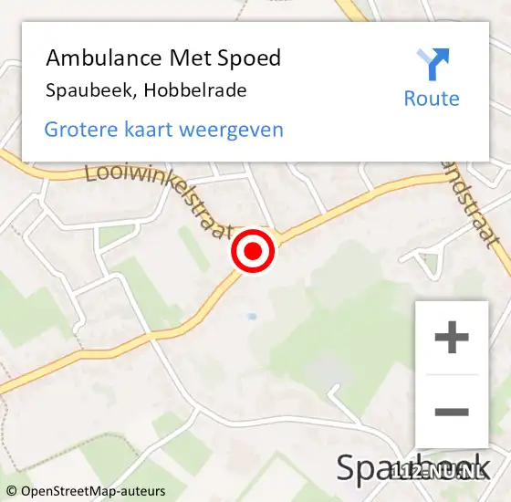 Locatie op kaart van de 112 melding: Ambulance Met Spoed Naar Spaubeek, Hobbelrade op 6 november 2014 20:46